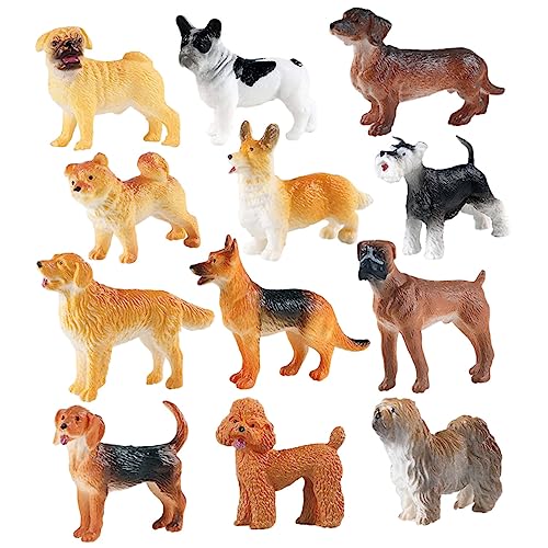 UPKOCH Leckerli Spielzeug Hund 12 Teiliges Set Miniatur Hundestatue Realistische Welpen Figuren Als Deko Für Kuchen Und Cupcake Dekoration Strapazierfähige Hundefiguren Spielzeug Hunde von UPKOCH