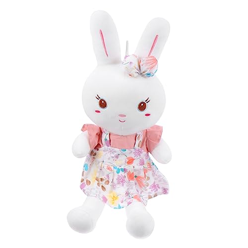 UPKOCH Plüsch-Kaninchen-Puppe Spielzeugkaninchen Kaninchenpuppe Mit Kleidung Osterhase Puppenspielzeug Ostern Kaninchen Kaninchenspielzeug Für Rosa Plüschmaterial von UPKOCH