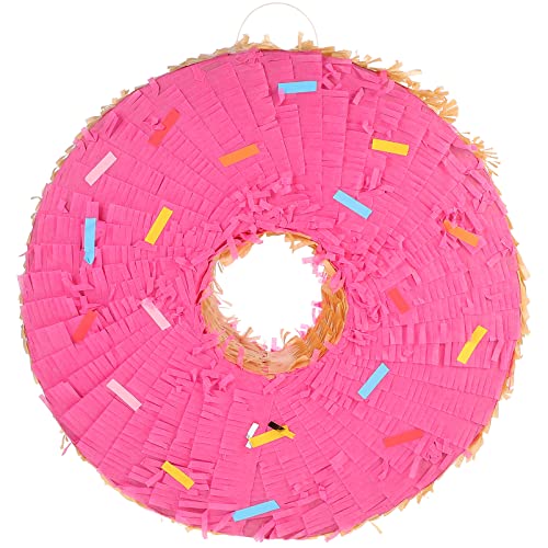 UPKOCH Rosa Donut-Pinata Bunte Pinatas Geburtstagsparty Papier-Pinata-Spielzeug Pinata-Spielzeug Mit Zuckerfüllung Und Schnur Für Donut-Babyparty-Dekoration von UPKOCH