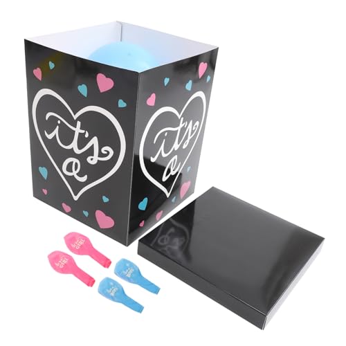 UPKOCH Set Mit Geschlechtsrevealkasten Und Luftballons Für Shower Schwarze Box Mit „ ' A Je 3 Blaue Und Ballons Ideale Deko Für Geschlechtsverkündungsparty von UPKOCH