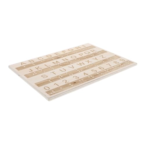 UPKOCH Tafel Mit Braille-Alphabet Big-blind-Button Zeichenbrett Für Buchstaben Braille-Spiele Blindenschrift Braille-lernlineal Braille-bücher Zeichenbrett Aus Holz Hölzern von UPKOCH