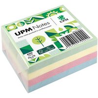 UPM Notes Pastellmix Haftnotizen doppelte Haftung farbsortiert, 1 Würfel von UPM Notes