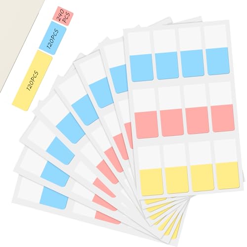 480 Stück Haftstreifen Haftnotizen Tabs Haftmarker Index Tabs Klebezettel Klein, Pagemarker Selbstklebend Pastell Beschreibbare Book Tabs für Seiten Markierung von UPUPGO