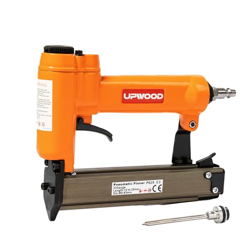 UPWOOD P625 Pneumatischer 23-Gauge Headless Pin Nailer, 1/2-Zoll bis 1-Zoll Schenkellänge Luftbetriebener Mikro-Nagler für Möbel, Schränke und Innendekoration von UPWOOD