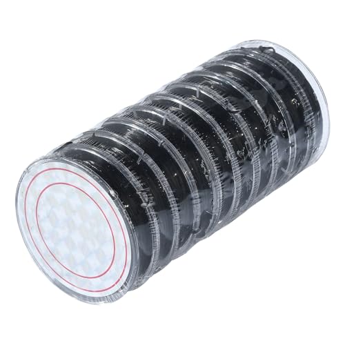 UR URLIFEHALL 10 Rollen flache elastische Stretchschnur 0,8 mm schwarze elastische Schnur Perlenschnur für DIY Handwerk Schmuck hängende Dekoration 10 m / Rolle von UR URLIFEHALL