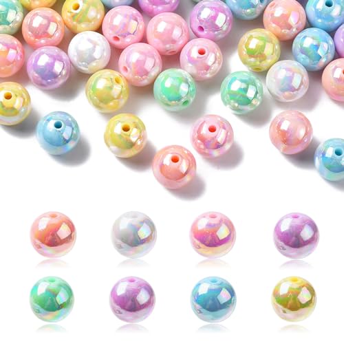 UR URLIFEHALL 100 Stück 7 Farben AB Farbe Chunky Bubblegum Ball Perlen Acryl Runde Lose Perlen für Schmuck Stift Tasche Kette Herstellung Handwerk von UR URLIFEHALL