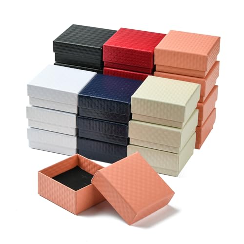 UR URLIFEHALL 30 Stück 6 Stile Karton Schmuck-Geschenkboxen bunte Schmuckschatullen mit Schwamm innen für Ohrringe, Halsketten, handgefertigte Armreifen, Armbänder UR URLIFEHALL 30 Stück 6 Stile Karton Schmuck-Geschenkboxen bunte Schmuckschatullen mit Schwamm innen für Ohrringe, Halsketten, handgefertigte Armreifen, Armbänder von UR URLIFEHALL