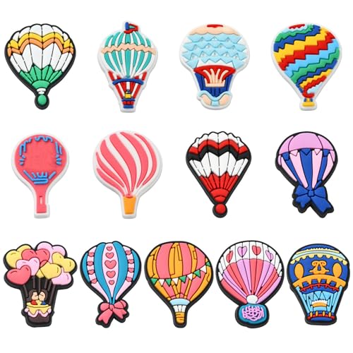 UR URLIFEHALL 65 Stück 13 Stile PVC Kunststoff Heißluftballon Flatback Cabochons Bunte Ballonform Kein Loch Perlen für DIY Handwerk Handyhüllen Haarnadeln Heimdekoration von UR URLIFEHALL