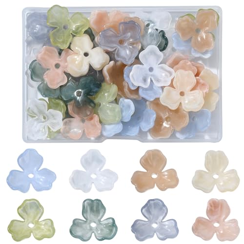 UR URLIFEHALL Acryl-Blumen-Perlenkappen in 8 Farben, 40 Stück von UR URLIFEHALL