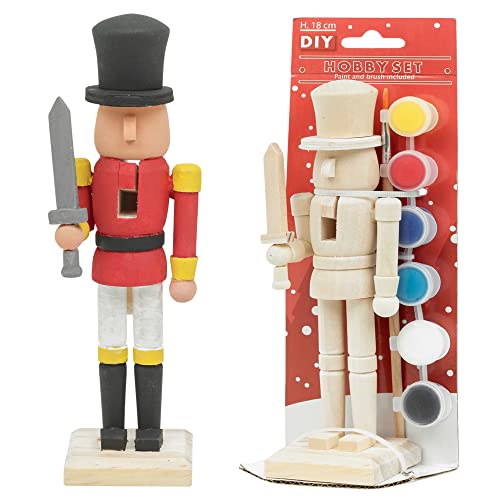 Klassisches Kinder-Soldaten- und Pinsel-Set aus Holz, Hobby-Set, festliche Ornamente, Geschenk von URBN-TOYS