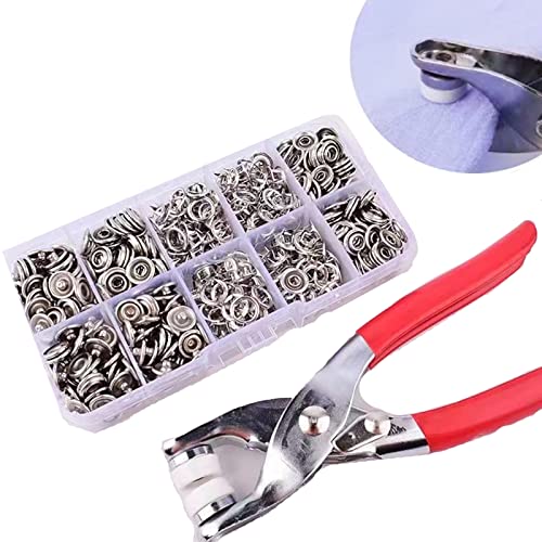 150 Metall Druckknöpfe Set Mit Zange,Für Diy Basteln Kinderbekleidung Kleidung Taschen,Metall Druckknöpfe Ohne Nähen,10Mm Druckknopf Set Mit Zange,Druckknöpfe Metall,Zange Für Druckknöpfe von URCHUZE