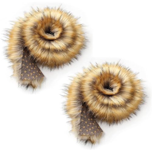 2pcs Faux Fur Ribbon Fluffy Faux Fur Border Faux Fur of Fox Faux Fur Ribbon Decorative Ribbon Plush Trim Holiday Garland Faux Fur Trim for DIY Sewing for Costumes Crafts Coats von URFDCAD