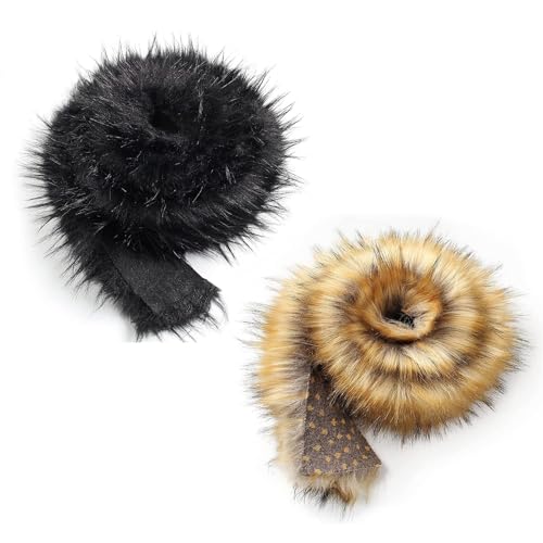 2pcs Faux Fur Ribbon Fluffy Faux Fur Border Faux Fur of Fox Faux Fur Ribbon Decorative Ribbon Plush Trim Holiday Garland Faux Fur Trim for DIY Sewing for Costumes Crafts Coats von URFDCAD