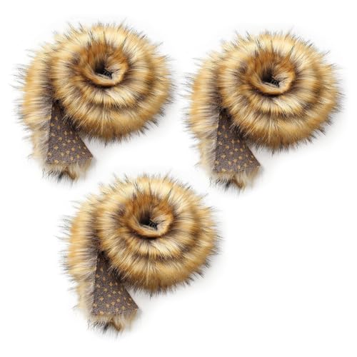 3pcs Faux Fur Ribbon Fluffy Faux Fur Border Faux Fur of Fox Faux Fur Ribbon Decorative Ribbon Plush Trim Holiday Garland Faux Fur Trim for DIY Sewing for Costumes Crafts Coats von URFDCAD