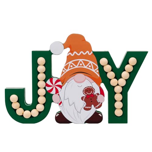 URFDCAD Christmas Figure Gingerbread Man and Christmas GNOME Wooden Ornament with Joy Lettering Christmas Gingerbread Man Ornament Xmas Wooden Gingerbread Man Christmas GNOME Ornament Made of Wood von URFDCAD