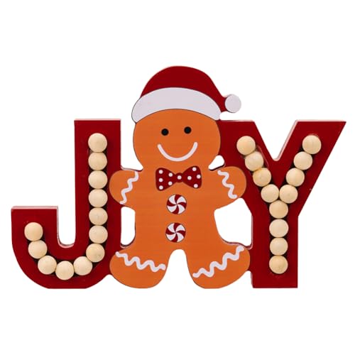 URFDCAD Christmas Figure Gingerbread Man and Christmas GNOME Wooden Ornament with Joy Lettering Christmas Gingerbread Man Ornament Xmas Wooden Gingerbread Man Christmas GNOME Ornament Made of Wood von URFDCAD