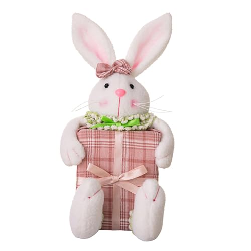 URFDCAD Osterhasen Plüsch Puppe, Ostern Deko Hase Figur Ostern Deko Hasen plüschtier osterhasen Kuscheltier Osterhasen Figur Kaninchenplüschpuppe Frühlingsdeko für Zuhause Wohnzimmer Ostergeschenke von URFDCAD