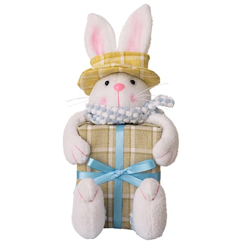 URFDCAD Osterhasen Plüsch Puppe, Ostern Deko Hase Figur Ostern Deko Hasen plüschtier osterhasen Kuscheltier Osterhasen Figur Kaninchenplüschpuppe Frühlingsdeko für Zuhause Wohnzimmer Ostergeschenke von URFDCAD