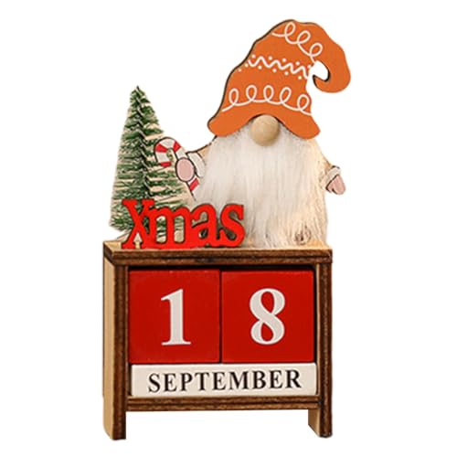 URFDCAD Weihnachten Adventskalender, Holz Weihnachten Adventskalender Block Weihnachten Countdown Kalender Xmas Holzkalender Fotografie Requisiten Weihnachten Adventskalender Tischplatte Ornamente von URFDCAD