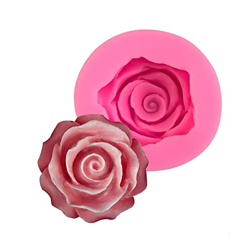 3D Rose Pfingstrose Blume Silikonform Fondant Kuchenform Dekoration Duftende Kerze Seife Gips Form Silikon Blume Kuchenformen Schokoladenform DIY Backen Handwerk für Kuchen Süßigkeiten Gelee Tortedeko von URFEDA