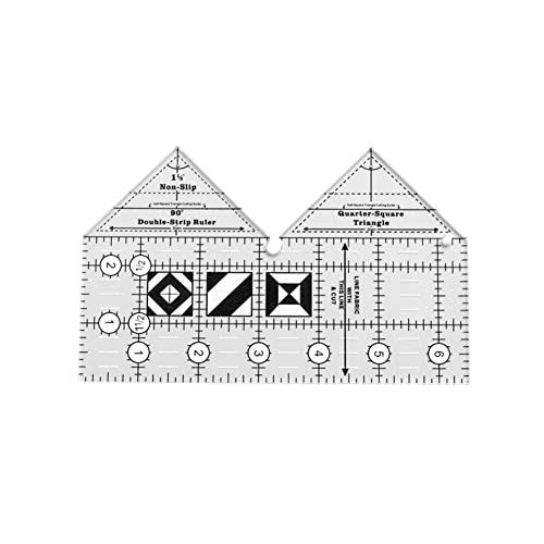 Patchwork Lineal 6 Zoll, Patchwork Lineal Dreieck, Transparent Patchwork Lineal mit cm und Winkel-Maßen, Winkelanzeige in 90°, Quilten Patchwork Lineal, Rollschneider Lineal, Lineal für Nähen&Stoffe von URFEDA