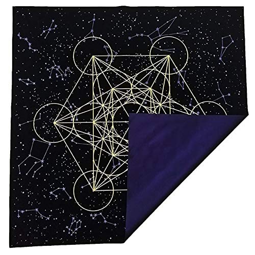 Tarot-Tischdecke Kristallgitter Tarot-Kartentischdecke Samt Tarot-Tischdecke quadratische Tarot-Tischdecke Kartentischdecke Astrologie Tarotkarte Wahrsagungskarte Tischdecke schwarz 60 x 60 cm von URFEDA