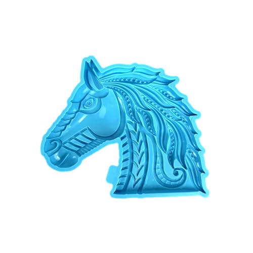 URFEDA 3D Pferdekopf Silikonformen Epoxidharz Form, Große Tiere Statue Gießform Animal Resin Molds Silicone 3D Tierharz Resin silikonform Für Wandbehang DIY Harz Handwerk Ornament Anhänger, Blau von URFEDA