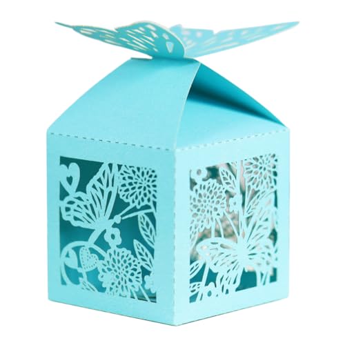 URFEDA 50 Stück Schmetterlings Papier Süßigkeitsschachteln Geschenkboxen Hohle Geschenkboxen Geschenkboxen Papier Süßigkeitsschachteln Pappherz Schokoladenschachteln Geschenkboxen für Dekoration von URFEDA