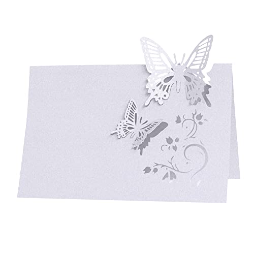 URFEDA 50pcs Tischkarten Taufe Platzkarten, Tischkarten Schmetterling Hochzeit Tischkarten Hochzeit Platzkarte Namenskarten Platzkarten Geburtstag Blanko Tischkarten für Hochzeiten Bankette Party von URFEDA