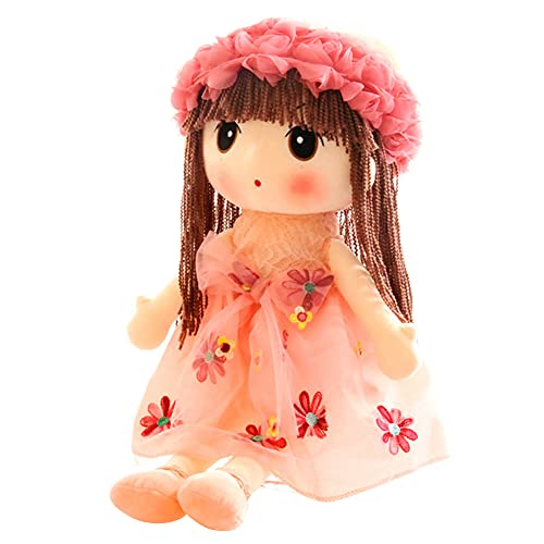 URFEDA Baby Mädchen Stoffpuppe mit Kleidung Haaren, Prinzessin Ragdoll Plüschtier Schöne Ragdoll Spielzeug Plüschtiere Babypuppe Prinzessin Schlafpartner Puppe Kuschelpuppe zum Spielen Geschenk von URFEDA