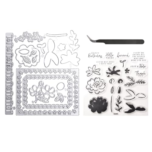 URROMA Blumen- und Pflanzen-Stanzformen, Stanzformen und Siegel-Set, Stanzschablonen, DIY, Scrapbooking, Fotoalbum, dekorative Prägung, Papierkartenherstellung von URROMA