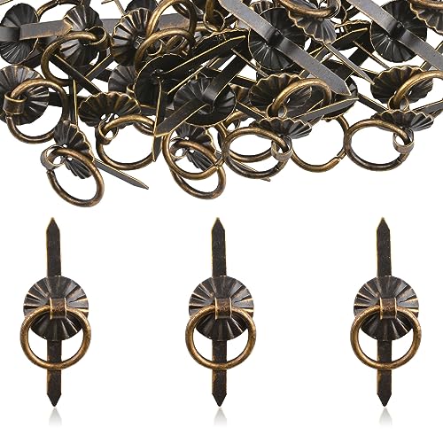 URROMA Kleine antike Bronze Metall Ring Pull Griffe 60 Pcs kleine Schublade zieht für Kunst Handwerk dekorative Scrapbooking Karten DIY von URROMA