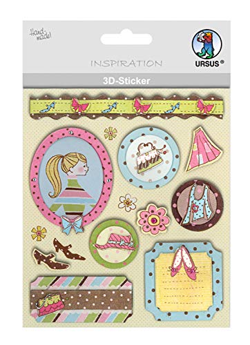 Ursus 564200112 - 3D Sticker Everyday, bestehend aus mehreren Ebenen, hochwertige Materialien, selbstklebend, ideal zum Verzieren von Grußkarten, Scrapbooking und für andere Bastelarbeiten von Ursus