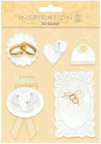 Ursus 56420050 - 3D Sticker Hochzeit, bestehend aus mehreren Ebenen, aus verschiedenen hochwertigen Materialien, selbstklebend, ideal zum Verzieren von Grußkarten und Geschenken, Motiv 50 von Ursus