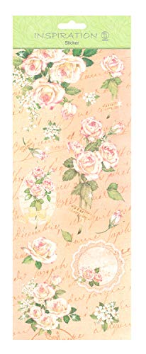 Ursus 59700015 - Flat Sticker, Flowers, altrosa, flache gut haftende Sticker, teilweise mit Glittereffekt, selbstklebend, zum Verzieren von Grußkarten, Scrapbooking und für andere Bastelarbeiten von Ursus