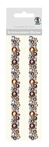 Ursus 75040008 - Schmuckstein Sticker Fancy, Bordüren, braun, 2 Stück, selbstklebend, einfach von der Folie abzuziehen, in verschiedenen Farben und Motiven, zum Verzieren von Grußkarten von Ursus