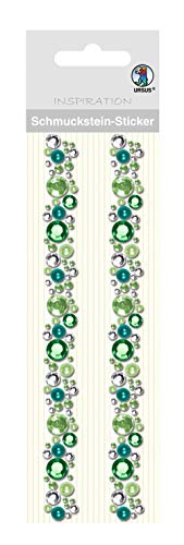 Ursus 75040007 - Schmuckstein Sticker Fancy, Bordüren, grün, 2 Stück, selbstklebend, einfach von der Folie abzuziehen, in verschiedenen Farben und Motiven, zum Verzieren von Grußkarten von Ursus
