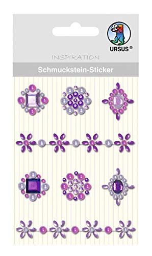 Ursus 75050005 - Schmuckstein Sticker Medaillons, violett, 8 Stück, selbstklebend, einfach von der Fole abzuziehen, ideal geeignet für Scrapbooking, Kartengestaltung und zur Dekoration von Ursus