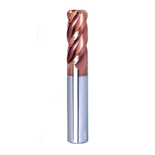 Eckradius-Schaftfräser R Bullnose-Fräser Kunststoff Kupfer Heimwerkerwerkzeug 4 Schneiden R0,2 R0,5 R1 Radiuskante (4F-BB2055/2,5R0,5xD4x50) von URTYP