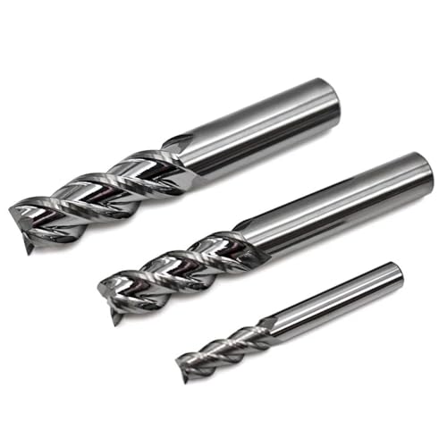 Fräser, legierter, beschichteter Wolframstahl, Werkzeug, CNC-Bearbeitung aus Aluminium, HRC55, 3-schneidiger Schaftfräser, obere Holzfräserwerkzeuge (HRC50-3F/12x50x150L) von URTYP