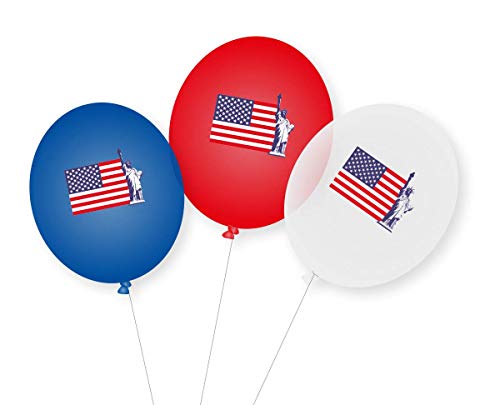 9 Luftballons * USA * als Deko für Mottoparty, Länderparty und Geburtstag | Ballons Party Set US Vereinigte Staaten von Amerika von USA-Party: