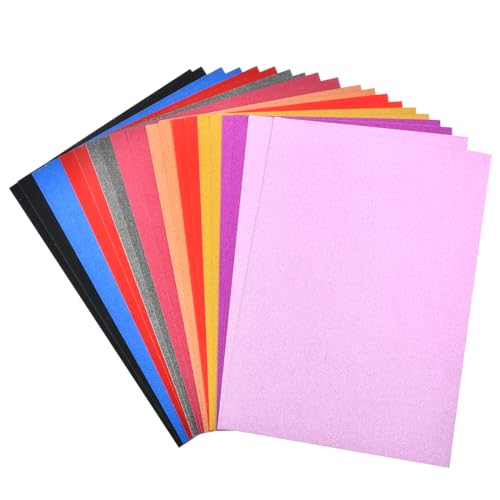 20 Blatt Glitzerpapier zum Basteln,10 Farben 250g/m²,Glitzer Papier A4 Bunt Glitzer Karton Glitzer Bastelpapier,Glitzer Basteln Glitzer Papier zum Basteln DIY Grußkarten Scrapbooking Basteln Gestalten von USENG