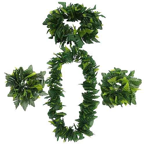 USHOBE 4 Stück 1 Satz Tropisches Kostüm Verzierte Girlande Hawaiianische Blumen-leis-hula-girlande Luau-party-stirnbänder Und Armbänder Hula-blumenkostüm Urwald Bankett Partybedarf von USHOBE