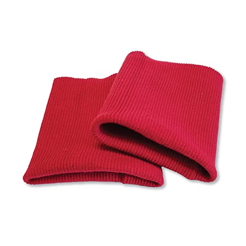 USIT, Bündchen aus Baumwolle, 8 x 9 cm, ideal zum Reparieren von Pullovern und Sweatshirts, 1 Paar, Rot von USIT