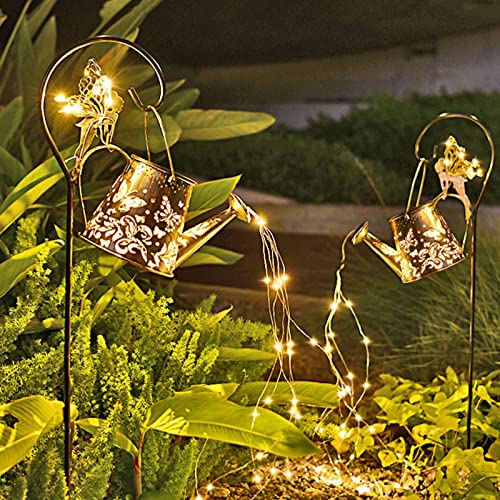 USMEI Solar Giesskanne Garten, 2024 Neu LED Gießkanne Solar Lichterkette Außen, Gartendeko Solar Lichterketten Aussen für Rasen Gehweg Terrasse Hofweg von USMEI