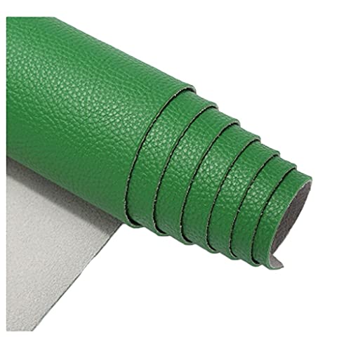 138cm Breiter Kunstleder-Polsterstoff Meterware Litchi Texture Wasserdichtes Vinyl-Kunstleder für Autositze, Sofastuhlmöbel, Basteln(Size: 1.38x0.5m/4.53x1.64ft)(Green,1.38X0.5m) von USRUTIUD