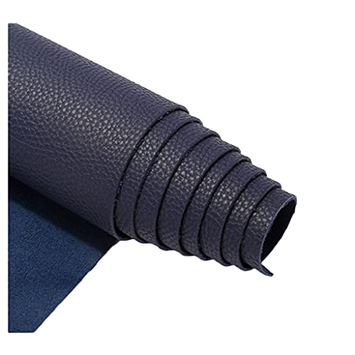 138cm Breiter Kunstleder-Polsterstoff Meterware Litchi Texture Wasserdichtes Vinyl-Kunstleder für Autositze, Sofastuhlmöbel, Basteln(Size: 1.38x0.5m/4.53x1.64ft)(Navy,1.38X0.5m) von USRUTIUD