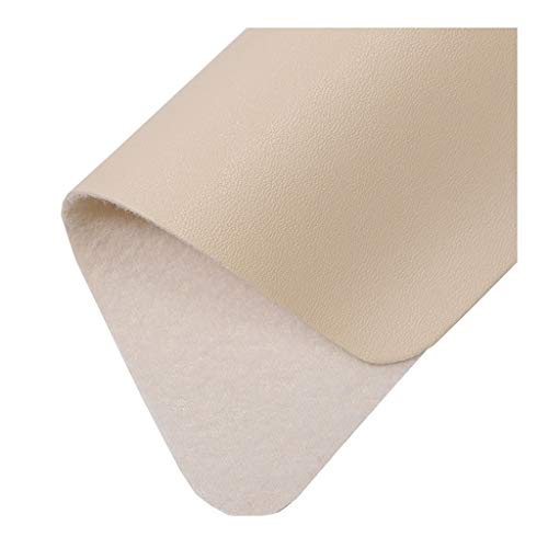 138cm Breiter Kunstleder-Polsterstoff Meterware Litchi Texture Wasserdichtes Vinyl-Kunstleder für Autositze, Sofastuhlmöbel, Basteln(Size: 1.38x1m/1.5X1.09yd)(Cream color,1.5X1.09yd) von USRUTIUD