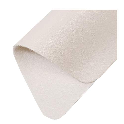 138cm Breiter Kunstleder-Polsterstoff Meterware Litchi Texture Wasserdichtes Vinyl-Kunstleder für Autositze, Sofastuhlmöbel, Basteln(Size: 1.38x1m/1.5X1.09yd)(Creamy-white,1.5X1.09yd) von USRUTIUD