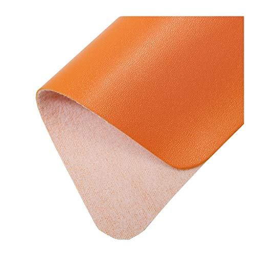 138cm Breiter Kunstleder-Polsterstoff Meterware Litchi Texture Wasserdichtes Vinyl-Kunstleder für Autositze, Sofastuhlmöbel, Basteln(Size: 1.38x1m/1.5X1.09yd)(Oranje,1.5X1.09yd) von USRUTIUD